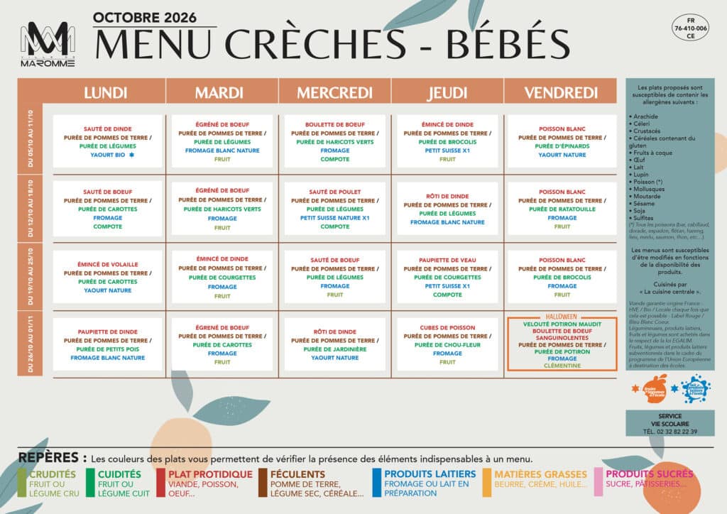MenuCreche bebe - OCTOBRE 2026